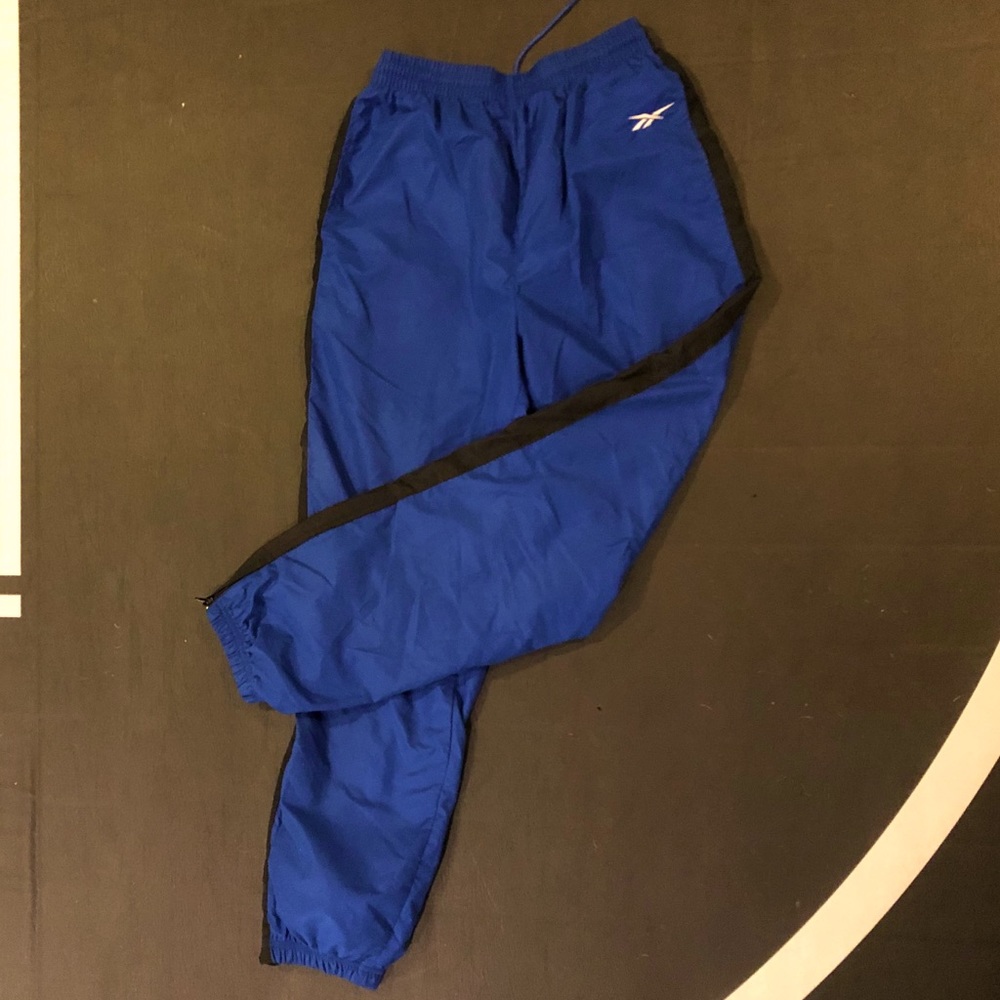 Blue track pants